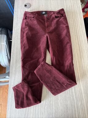 PAIGE Hoxton Ankle Corduroy Jeans Women’s Size 27 Burgundy Skinny Vtg Pants
